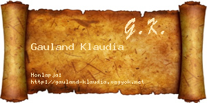 Gauland Klaudia névjegykártya